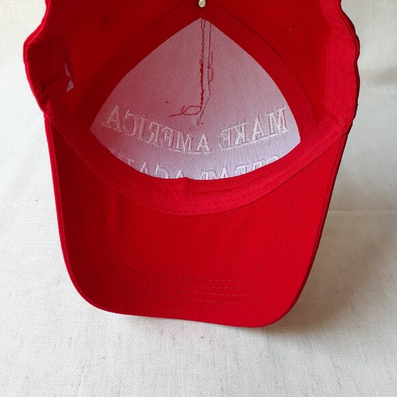 New MAGA - 45-47 - Flag - Trump - Red and White Baseball Cap - Adjustable Fit - Picture 10 of 11